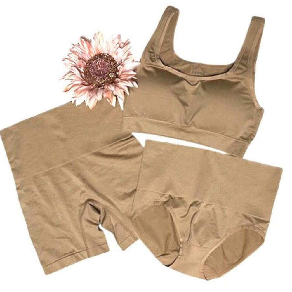 Yummie Bra, Panty and High Waist Mid Thigh 3 Piece Set L/XL  (23)